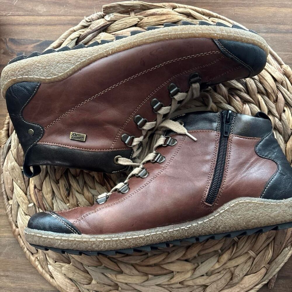 Remonte TEX Gargano Women's Brown Boots sneakers shoes leather side Zip 41